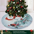 thumbnail image 6 of FMSHPON SnowmanFunny Bullfinch Xmas Christmas Tree Skirt Stand Mat for Holiday Party Decoration Indoor Outdoor 48 inches, 6 of 6