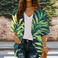 thumbnail image 2 of ZQUUVOU Women's Beach Cover Up Open Front Kimono 3/4 Sleeve Casual Lightweight Summer Tunic Top for Summer Vacation Outfits Green, 2 of 6