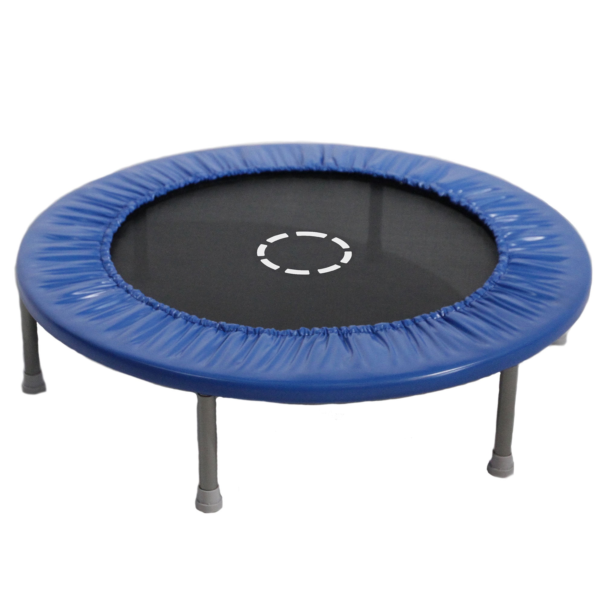 Sportspower TruJump 40" Indoor & Outdoor Fitness Rebounder Mini Trampoline with Padded Spring Cover, BLUE