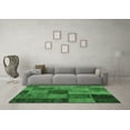 thumbnail image 3 of Ahgly Company Indoor Round Patchwork Emerald Green Transitional Area Rugs, 4' Round, 3 of 4