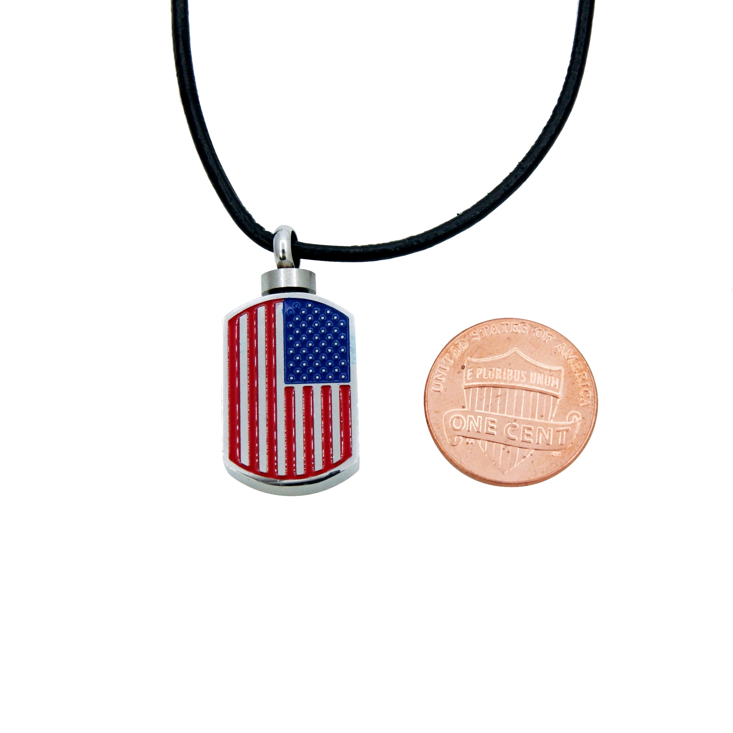 United States Flag Dog Tag Ashes Holder Cremation Urn Necklace for Ashes Memorial Keepsake Necklace Cremation Jewelry With Funnel Kit