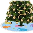 thumbnail image 3 of Christmas Tree Skirt Xmas Tree Skirts 30 in Colorful Elephants and Flowers Christmas Tree Mat for Christmas Holiday Party Ornaments, 3 of 5