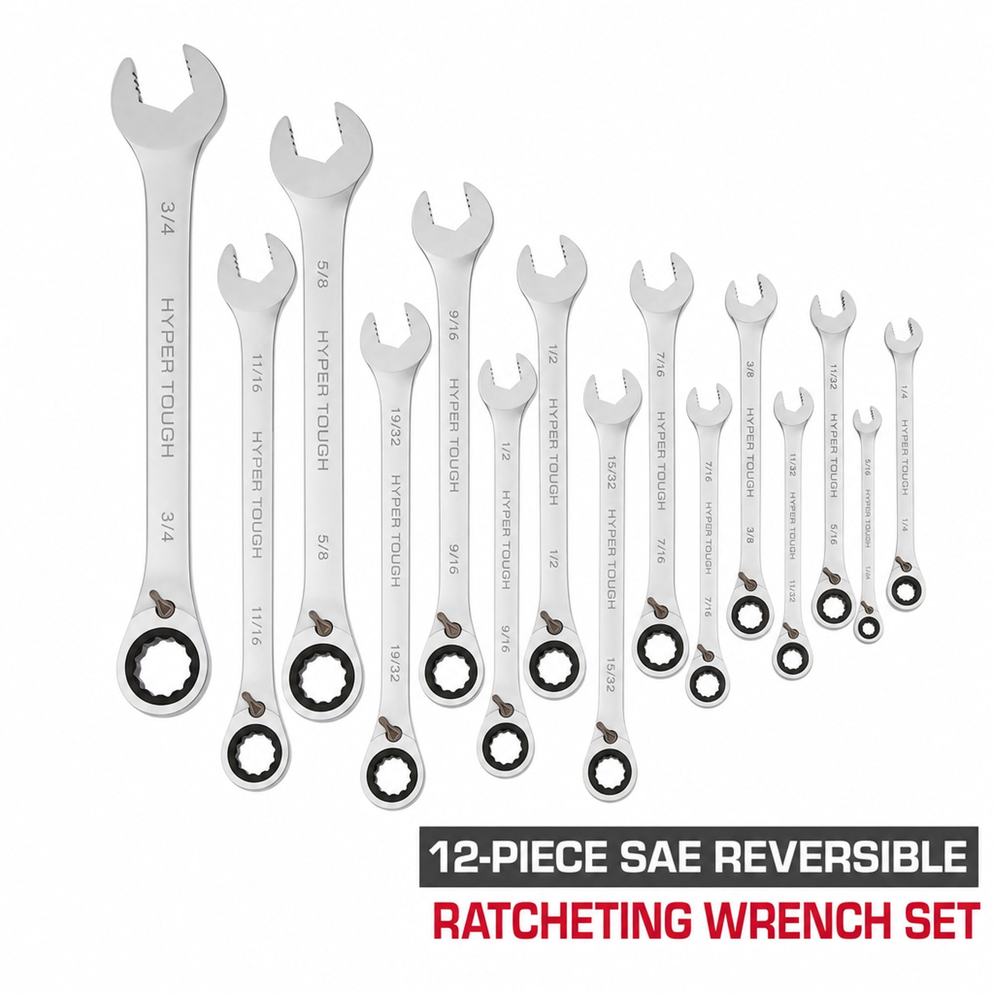 Sunex Tools 14pc SAE Combination Wrench Set, Chrome Vanadium Steel