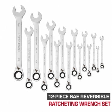 Hyper Tough Reversible Ratcheting Wrench Set, SAE, 12 Pieces