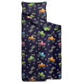 thumbnail image 2 of Monster Cartoon Truck Black Pattern Teens Toddler Nap Mat with Pillow, Sleeping Mat Bag for Preschool Daycare 60"x20", 2 of 6