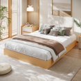 thumbnail image 3 of Cal-King Size Wood Platform Bed Modern Minimalist Frame with Wood Slats, Floor-Standing No Box Spring Needed, Noise-Free Easy Assembly, 3 of 7
