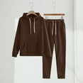 thumbnail image 1 of Tenues Deux Pièces pour Femmes Survêtement Décontracté à Manches Longues et Joggers Ensemble Assorti Automne Marron G, 1 of 8