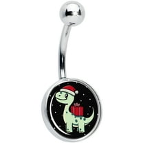 Body Candy ChristmasBelly Ring - 316L Stainless Steel Navel Ring Winter Holiday Dinosaur Belly Button Ring for Women Men
