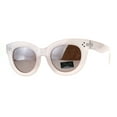thumbnail image 2 of Womens Thick Horn Rim Plastic Giselle Designer Sunglasses Pink Mirror, 2 of 4