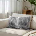 thumbnail image 3 of Grey King Size Pillow Cover, Pillowcase Protectors with Zipper, Breathable Decorative Throw Pillow Case Cover, Modern Oil Painting Art Forest Pillow Shams for Couch Sofa 20x36Inch, 3 of 8