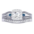 thumbnail image 2 of Dazzlingrock Collection 0.50 Carat (ctw) 10K Round White & Blue Diamond Ladies Halo Bridal Ring Set 1/2 CT, White Gold, Size 5, 2 of 3