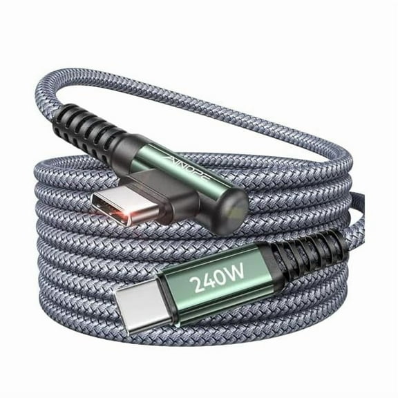 0829 240W USB C to USB C Cable [10FT] Right Angle C to C Cable Fast Charging,USBC to USBC Charger Cord Type C Fits iPhone 16 Plus,iPhone 15,MacBook Air 17/,iPad ,Samsung S25,Pixel,iPad