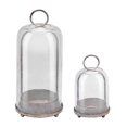 thumbnail image 1 of Set de Porta Velas de Metal con Cúpulas de Vidrio, Blanco Shabby, 1 of 6