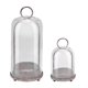 thumbnail image 1 of Set de Porta Velas de Metal con Cúpulas de Vidrio, Blanco Shabby, 1 of 6