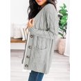 thumbnail image 3 of Women's Open Front Cardigan Sweater Casual Button Down Cable Knit Sweater Coat, 3 of 4