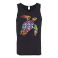 thumbnail image 2 of Wild Bobby, Colorful Rainbow Sea Turtle Animal Lover Mens Graphic Tank Top, Black, Small, 2 of 3