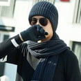 thumbnail image 3 of 1 Ensemble Chapeau Tricoté Résistant à l'Usure Super Doux Gants en Fibre Acrylique Bonnet Ensemble pour Homme, 3 of 10
