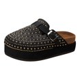 thumbnail image 6 of Dakaela Women's Suede Clogs Cork Footbed Sandals Comfort Platform Mules Rhinestone Slip on Slippers, 6 of 7