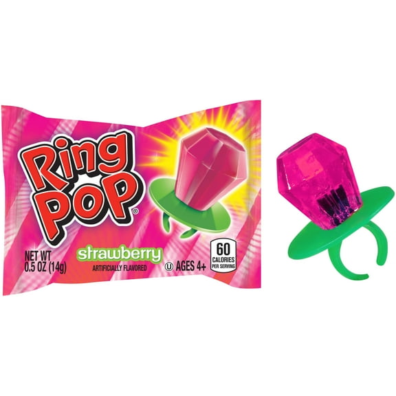 Ring Pop Candy Lollipop Sucker, Assorted Flavors, 0.5 Oz