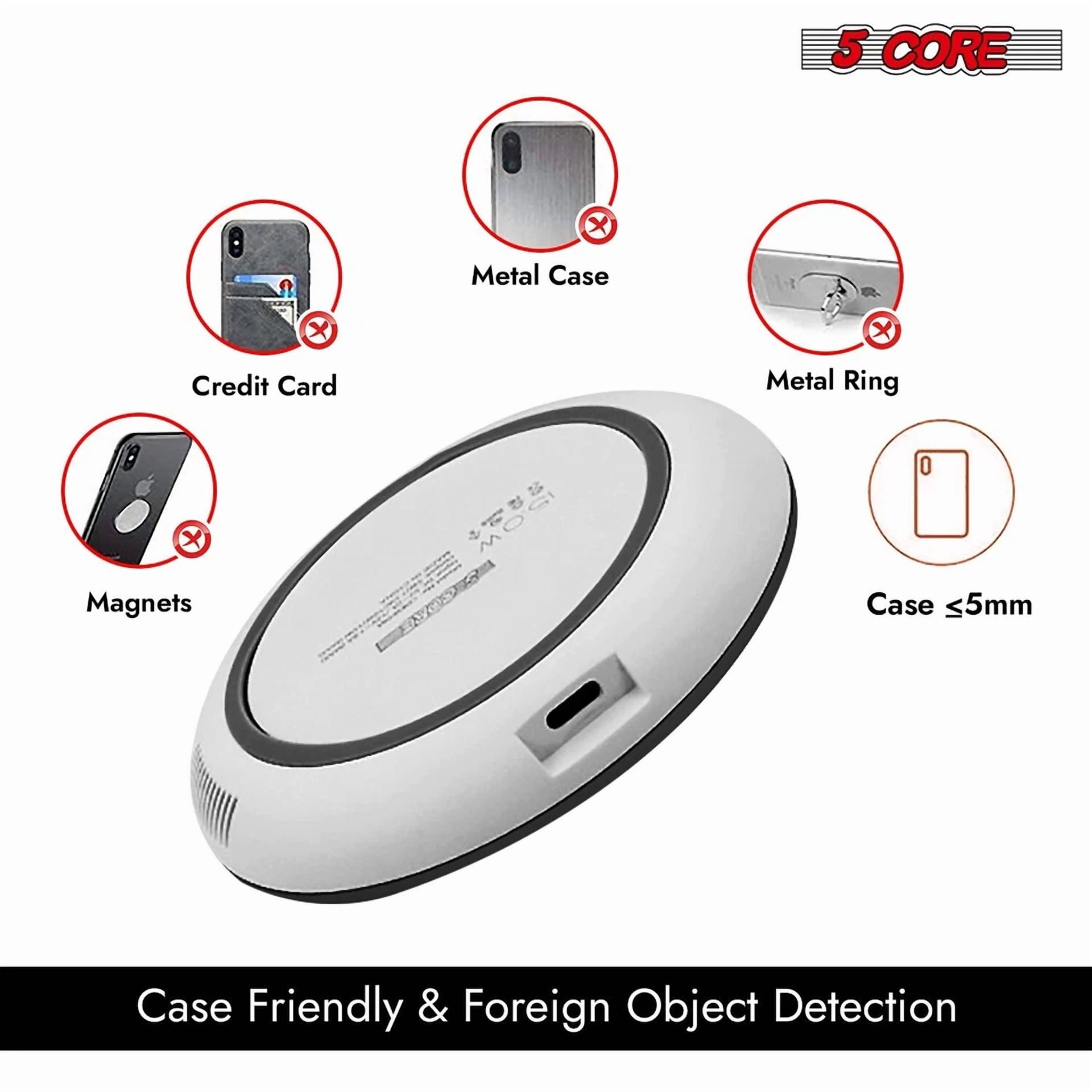 CRESTIN- 5Core Wireless Phone Charging Pad 15W Wire Less Fast Slim Charger Mat Cargador