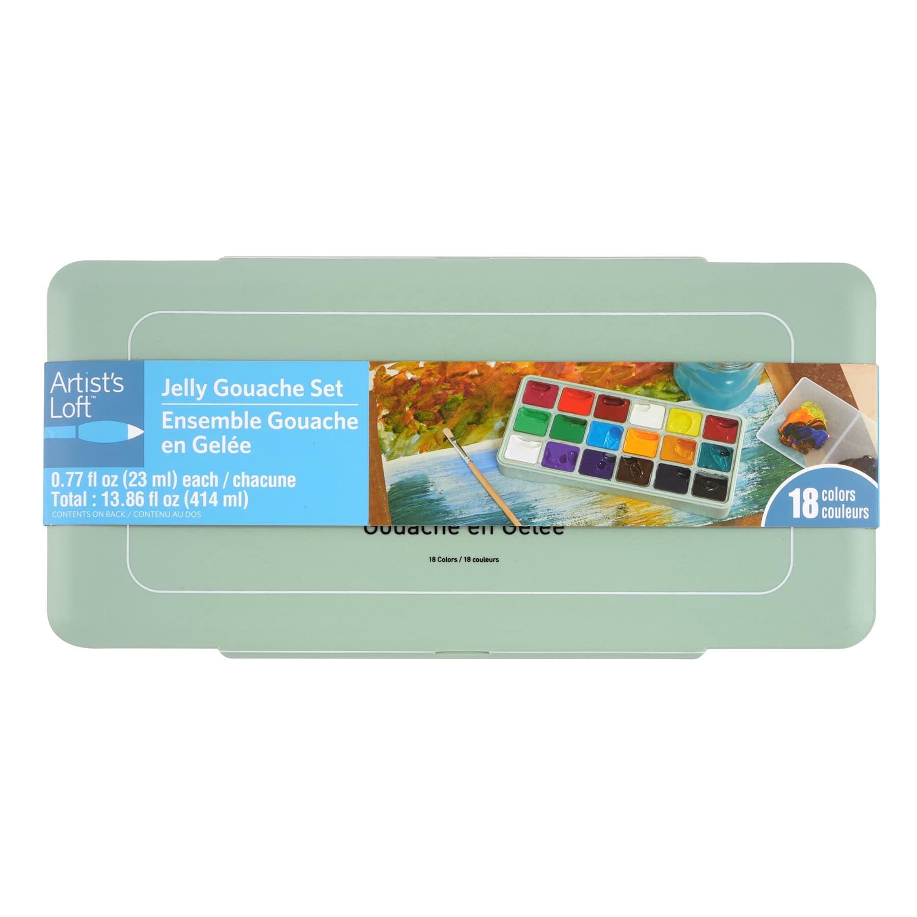 Artist's Loft Jelly Gouache Paint Set - 18 Assorted Colors per Set with Palette and Case, Vibrant, Blendable Paints for Artists & Crafters, 6 Pack