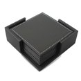 thumbnail image 1 of Heat Resistant Placemats Square Furniture Coasters Pu Leather 3in x 3in x 0.18in Table Protection 6Pcs, 1 of 4