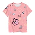 thumbnail image 3 of Mgmyaa Girl's Graphic Print T-Shirt Cartoon Pattern Short Sleeve Casual Tees for Kids, 3 of 6
