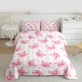 thumbnail image 2 of Homewish Kawaii Pig Bedding Comforter Set,Modern Geometric Stripe Twin Comforter Sets,Pink White Bedding Set For Girls Teens,Ultra Soft Home Decor Reversible,2 Pieces, 2 of 8