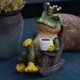 thumbnail image 1 of Estatua de jardín de ranas en miniatura JM 12 cm altura figura de accesorios para exteriores, 1 of 5
