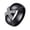 Black, variant on Women's Stainless Steel X Micro Cubic Zirconia Mosaic Ceramic Wedding Ring Fashion 8MM Plain Finger Band Blue6
