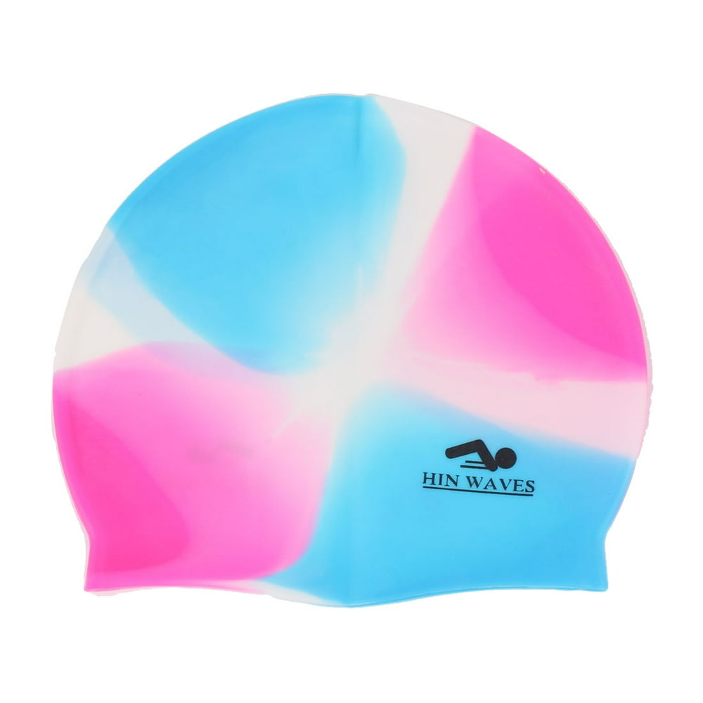 Unisex Summer Silicone Water Sport Swimming Pool Swim Hat Cap Tricolor