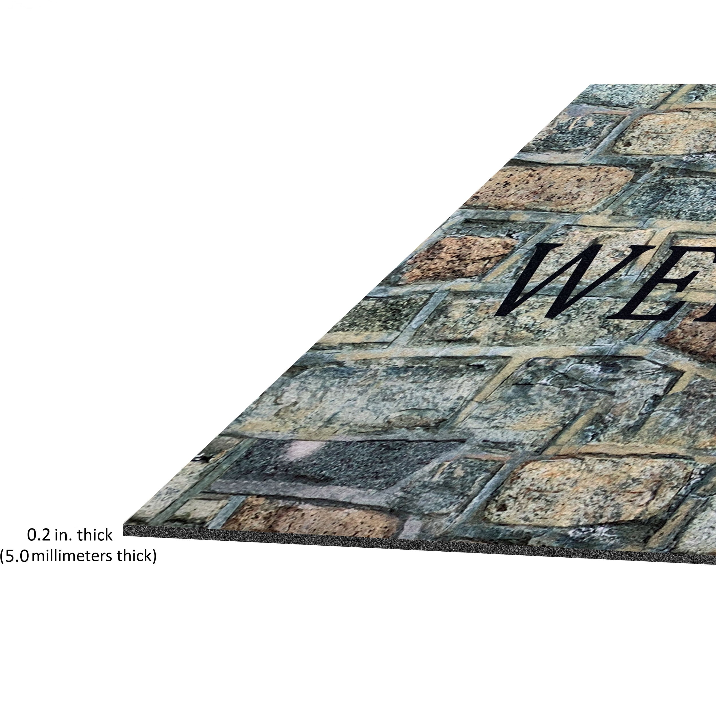 Achim Welcome Rubber Outdoor Doormat, Welcome Stone, 18" x 30"