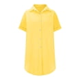 thumbnail image 6 of Tnhcen Women's Summer Shirt Dress Button Front Collared Cotton Linen Blend Prewashed Mini Casual Loose Fit Short Sleeve Tunic Dress Plus Size S - 2XL, 6 of 8