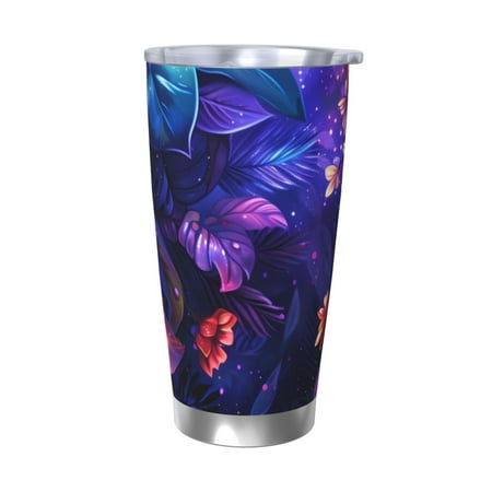 

Ocsxa Magic Colorful Forest Leaves Pattern 20oz Travel Coffee Mug with Flip Lid Stainless Steel Insulated Insulated Coffee Mug Thermal Cup with Splash Proof Sliding Lid-Without Straw