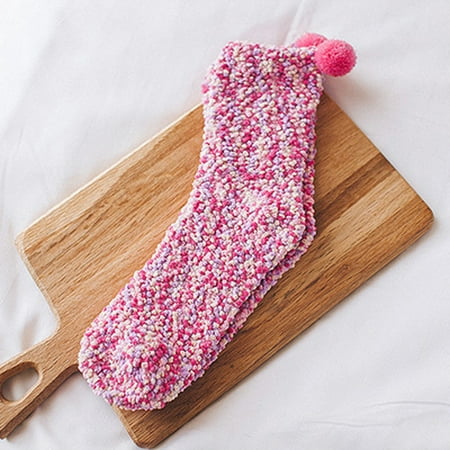 

Uorcsa Wacky Skin Friendly Stretch Quick Drying Coral Fleece Floor Women Sleep Socks Socks Multi-color