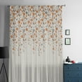 thumbnail image 5 of Weeping Flowers Semi Sheer Curtains Drapes for Living Room,Bedroom,French Doors Window 96 Inches Long,Orange Grey Spring Floral Botanical Rustic Burlap Rod Pocket Chiffon Curtain Drapery Voile Panel, 5 of 6