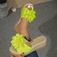 thumbnail image 2 of Shrysg Women's Peep Toe Wedge Slippers Lightweight Non-Slip Comfort Summer Party Beach Sandals Yellow, 2 of 9