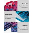 thumbnail image 3 of APTRO Mens Golf Shirt Hawaiian Polo Shirt Short Sleeve Dry Fit Performance Moisture Wicking Collared Polo Shirt Gradient Pink 044 L, 3 of 8