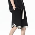 thumbnail image 3 of Men's 11" Long Basketball Shorts Below Knee Ice Slik Athletic Gym Workout Sport with Pockets Quick Dry Lightweight Big and Tall Size M-4XL Black, 3 of 5