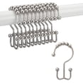 thumbnail image 1 of Anillos de ganchos para cortina de ducha, ganchos de ducha de doble deslizamiento de metal resistente al óxido para cortinas de barras de ducha de baño, juego de 12 ganchos, cromo Ormromra WMZL-777-5, 1 of 7