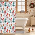 thumbnail image 3 of Erosebridal Kawaii Santa Claus Shower Curtain 72Wx78L,Merry Christmas Bath Curtain,Red Green, 3 of 6