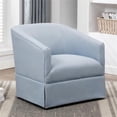 thumbnail image 3 of Home Square Polyester Fabric Swivel Accent Chair in Sky Blue - Set of 2, 3 of 11