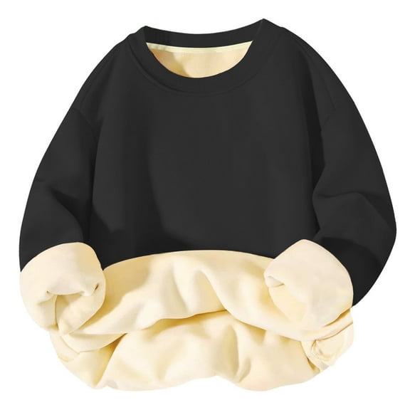 MuXiKeJi Girls Warm Sherpa Lined Hoodie Kids Winter Crew Neck Pullover Hooded Sweatshirt(5-12 Years)