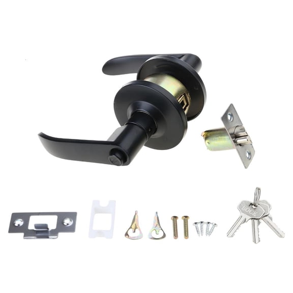 Steel Door Handle Set with Included Spindles & Screws Stylish Door Handles Simple Installation for Wood Interior door