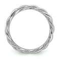thumbnail image 2 of Sterling Silver Stackable Expressions Rhodium Plated Twist Ring Size 10, 2 of 5