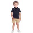thumbnail image 2 of Letdown Boys' Summer Outfit Back to School 2-Piece Set: Polo T-Shirt + Elastic Waist Shorts with Pockets, Color Block Casual Play Clothes, 2 of 7