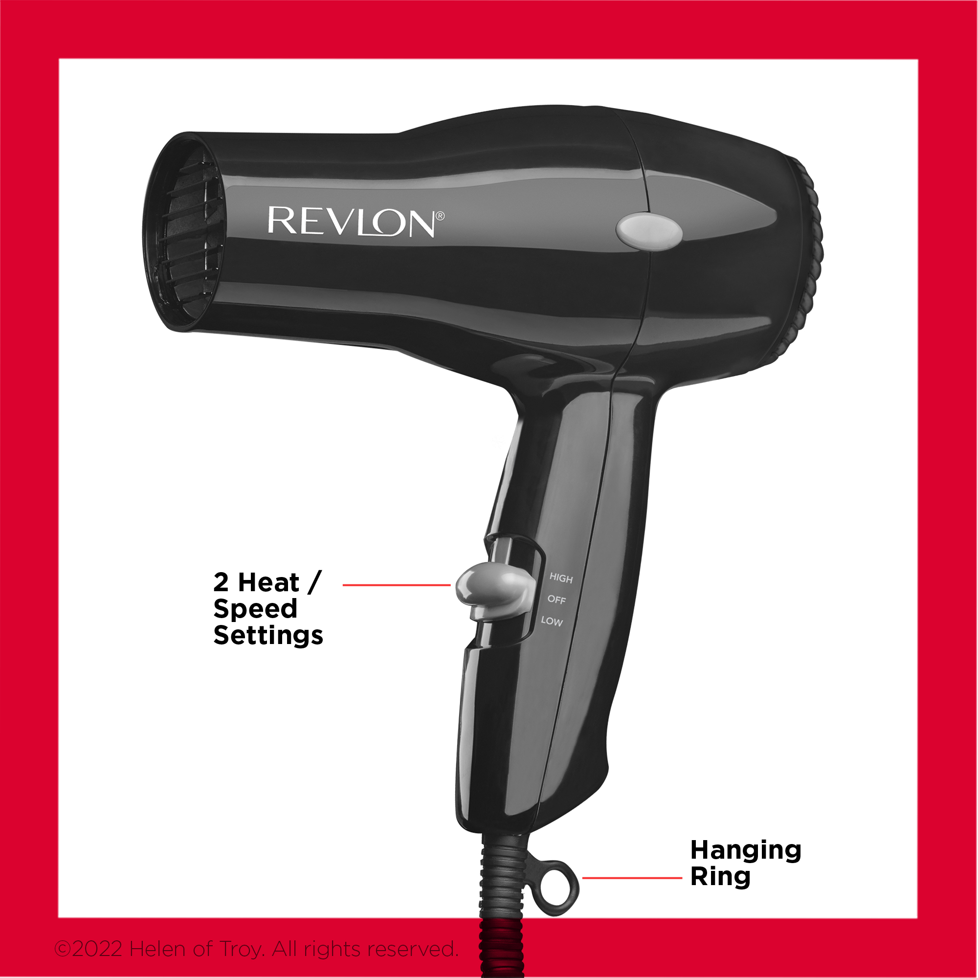 Revlon 1875W Compact Hair Dryer, Black - image 4 of 5