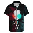 thumbnail image 3 of Invader Zim Men's Hawaiian Shirts Short Sleeve Button Down Casual Shirts Summer Tropical Aloha Beach Shirts, 3 of 7