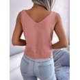 thumbnail image 5 of Women'S V Neck Buttons Knit Tank Tops Summer Casual Sleeveless Shirts Sweater Vest Pink L, 5 of 10