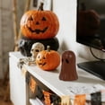 thumbnail image 4 of Paper Mache Ghost Halloween Decoration,DIY-Friendly Tabletop Decor,Small Little Resin Ghost Figurine,Eco-Friendly Decorative Craft for Halloween Party Favors Dollhouse Collectible(4x2.6")(Coffee), 4 of 9